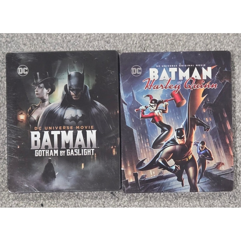 DC Batman Animated Movie Steelbook Lot: Gotham by Gaslight & Harley Quinn